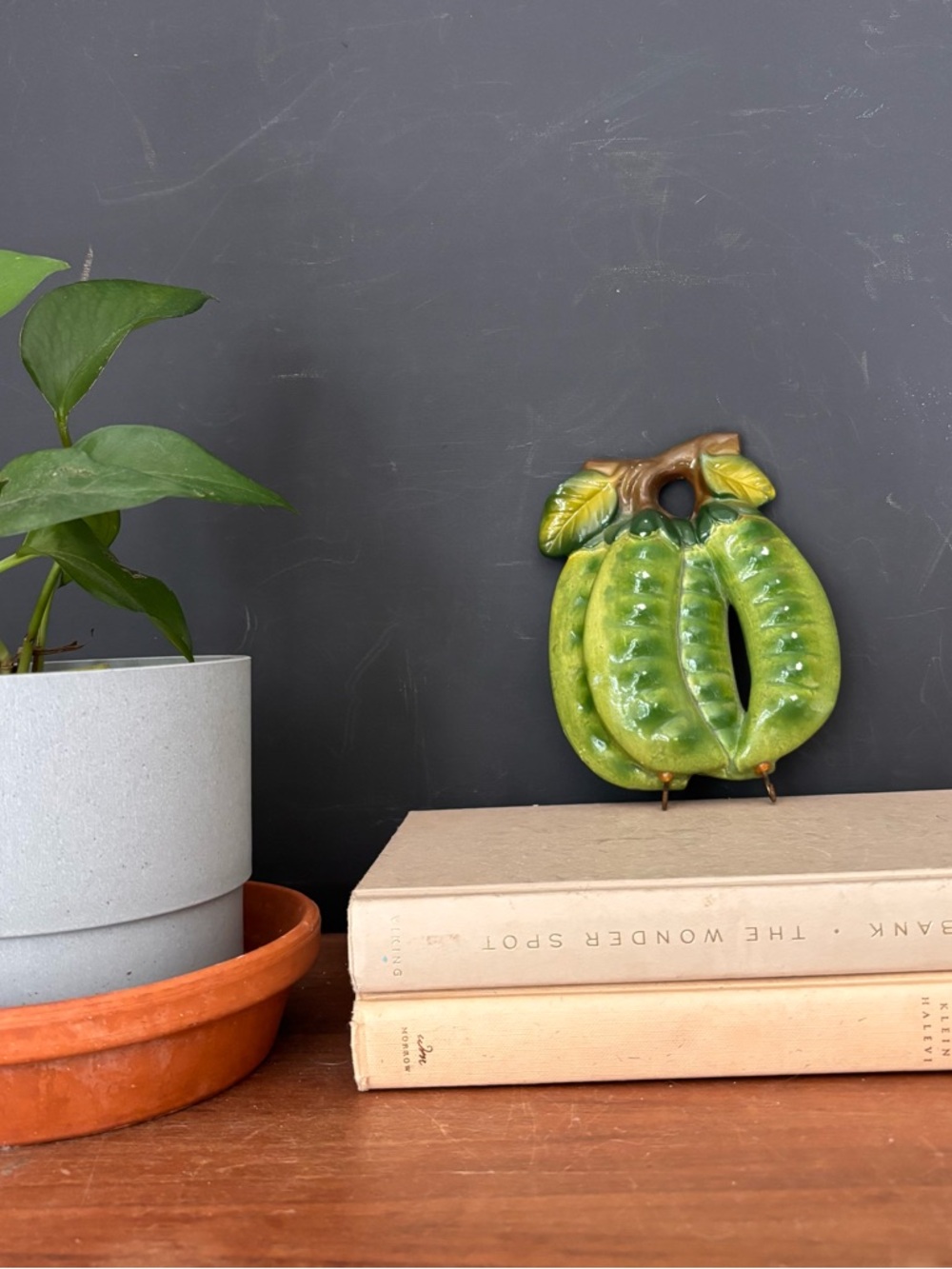 Vintage Ceramic Green Peas Wall Small Decorative Fruit Key Holder